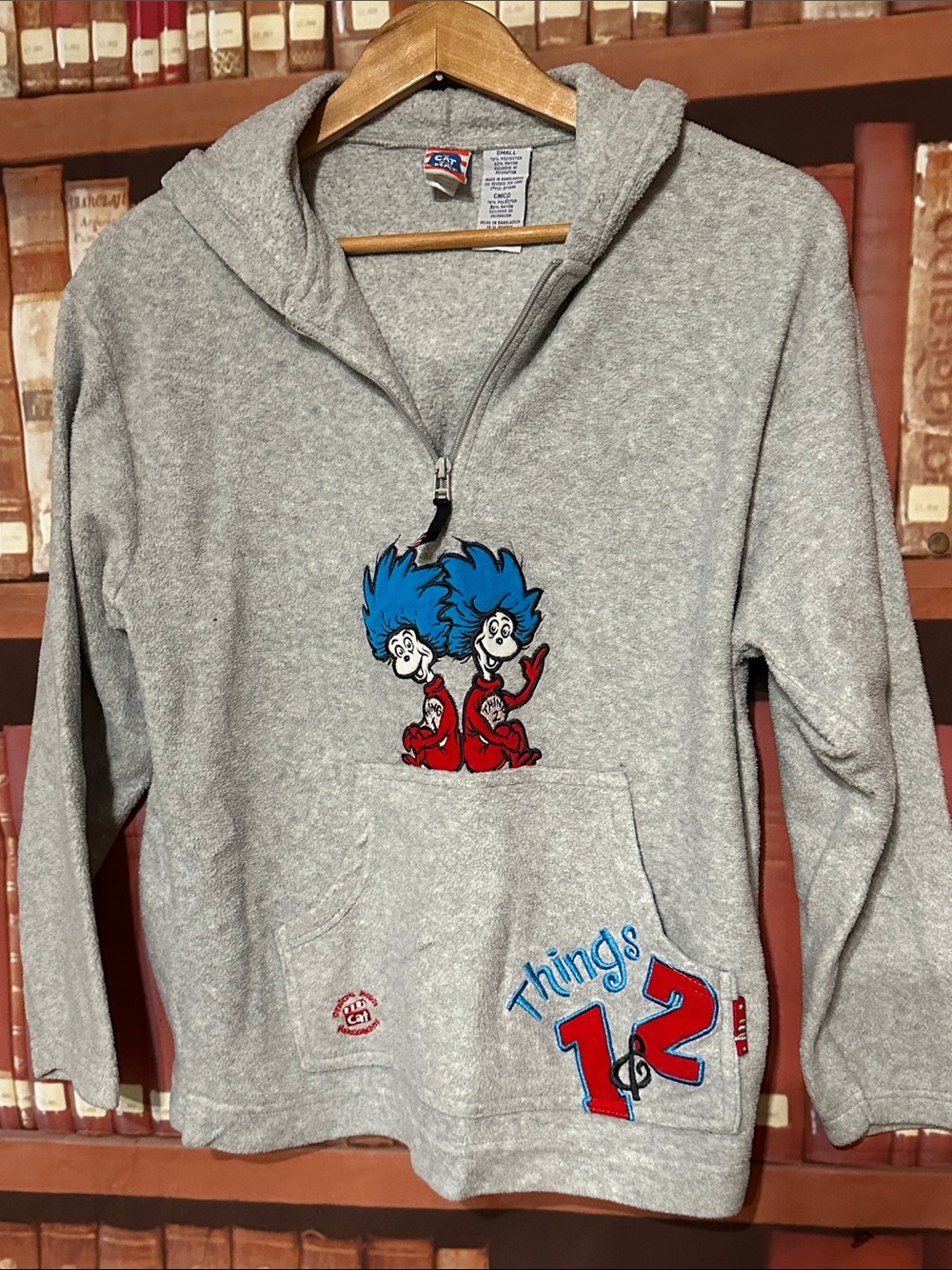 Official 2003 Cat in the Hat Movie Merchandise Thing 1 & Thing 2 Fleece Hoodie